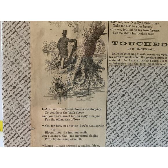 Antique Newspaper Civil War The River by W.H. Roberts Harper Military Rare 1800s - Picture 4 of 6